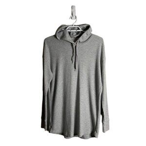 L.L. Bean Women's Gray Waffle Knit Hoodie